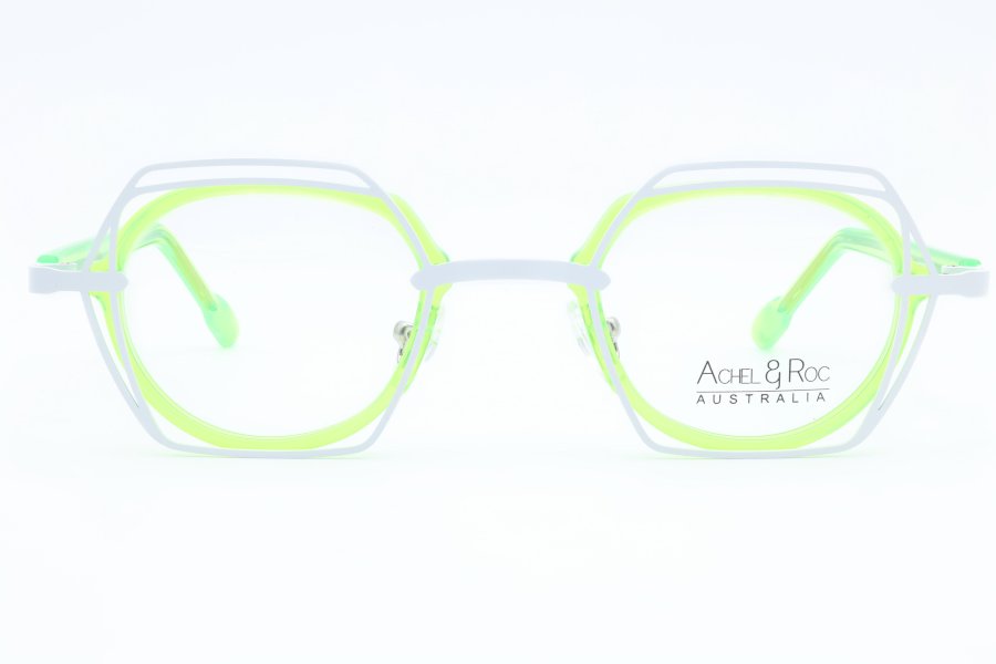 Achel & Roc Enlance Geometric Green Full Rim Eyeglasses