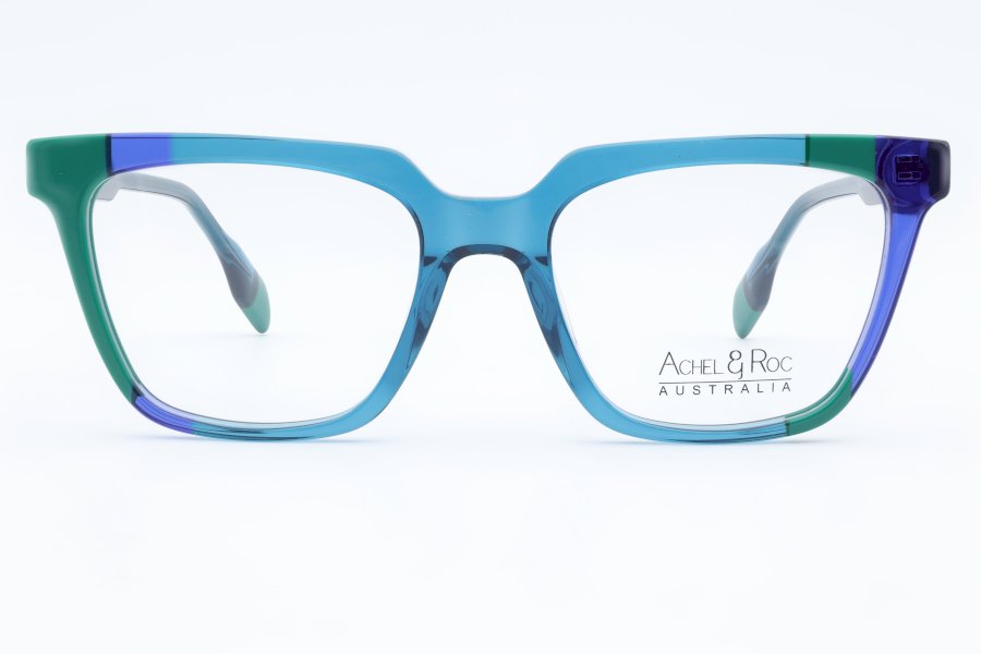 Achel & Roc Colorato Horn Blue Full Rim Eyeglasses