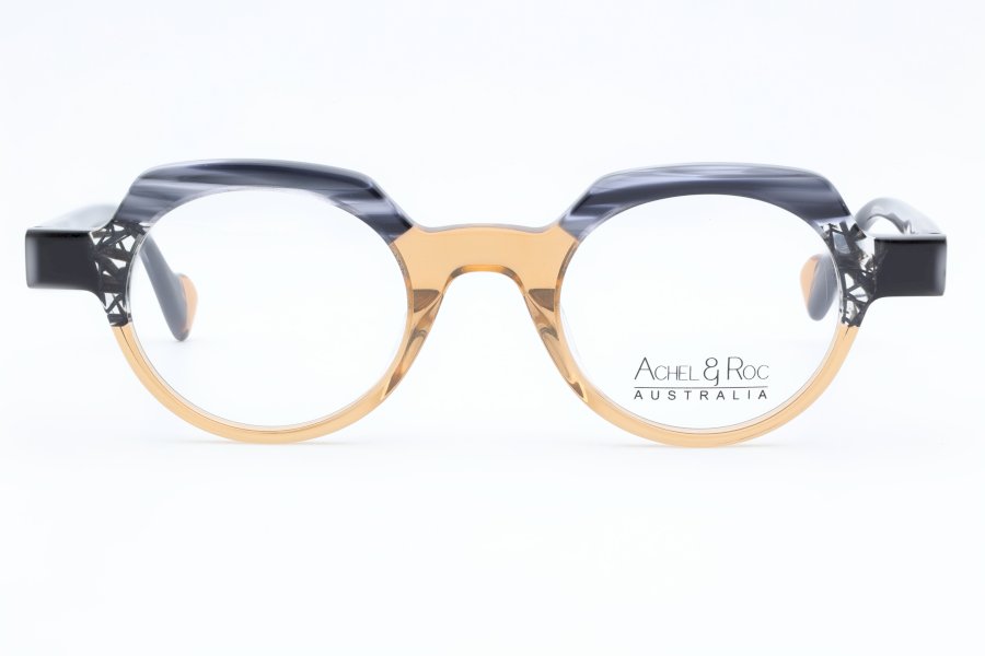 Achel & Roc Pico Round Champagne Full Rim Eyeglasses