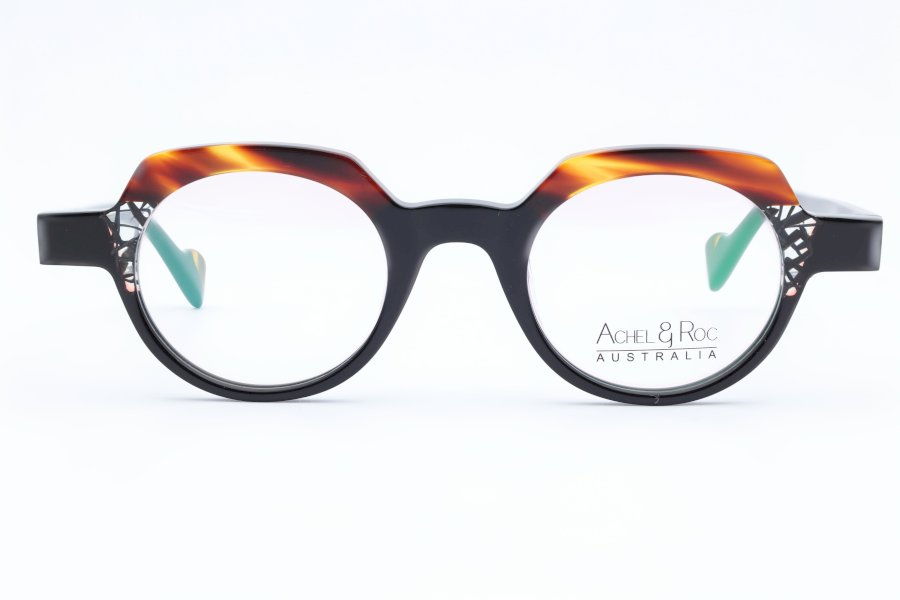 Achel & Roc Pico Round Black Full Rim Eyeglasses