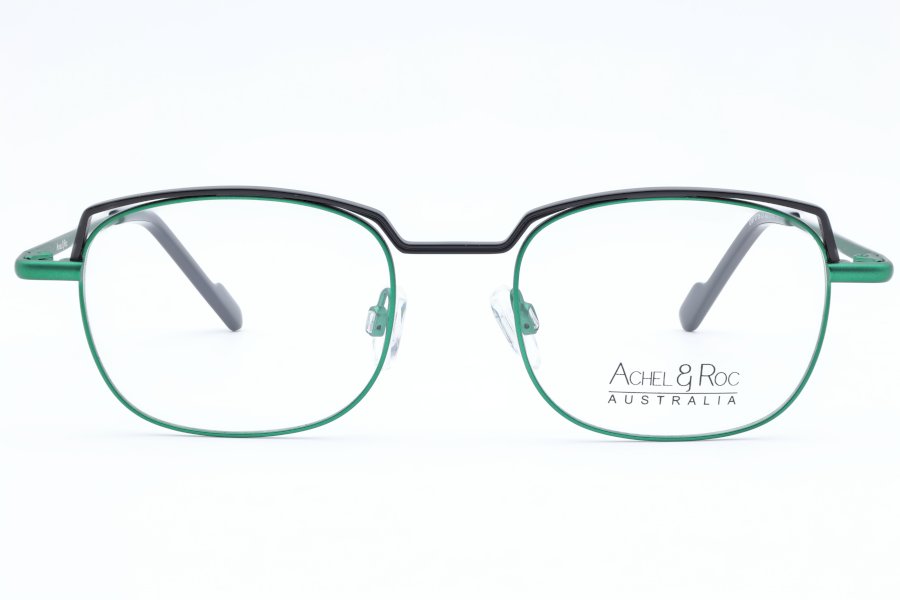 Achel & Roc Bridge Square Green Full Rim Eyeglasses