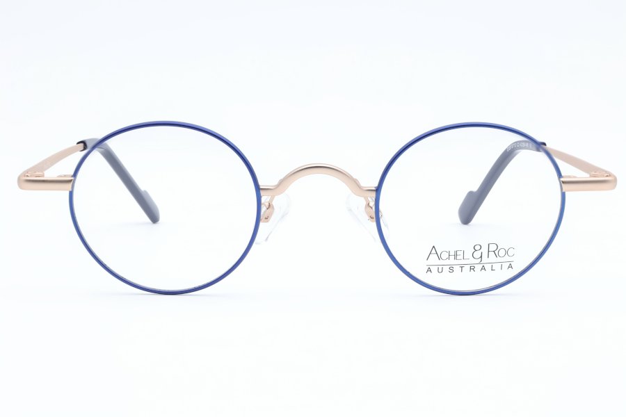 Achel & Roc Droplet Round Blue Full Rim Eyeglasses