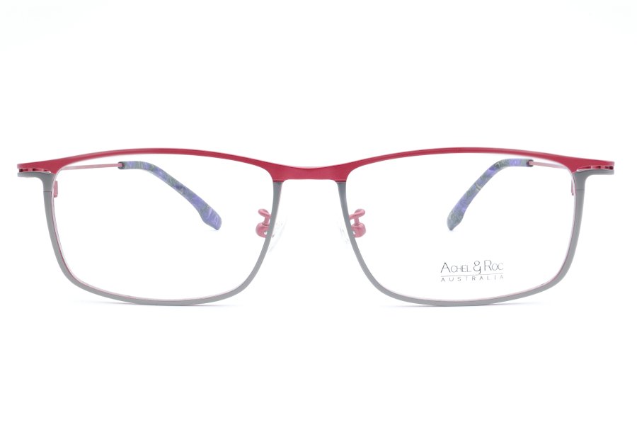 Achel & Roc Impulse Rectangle Red Full Rim Eyeglasses