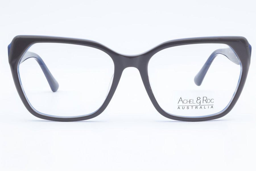 Achel & Roc Pulse Square Grey Full Rim Eyeglasses