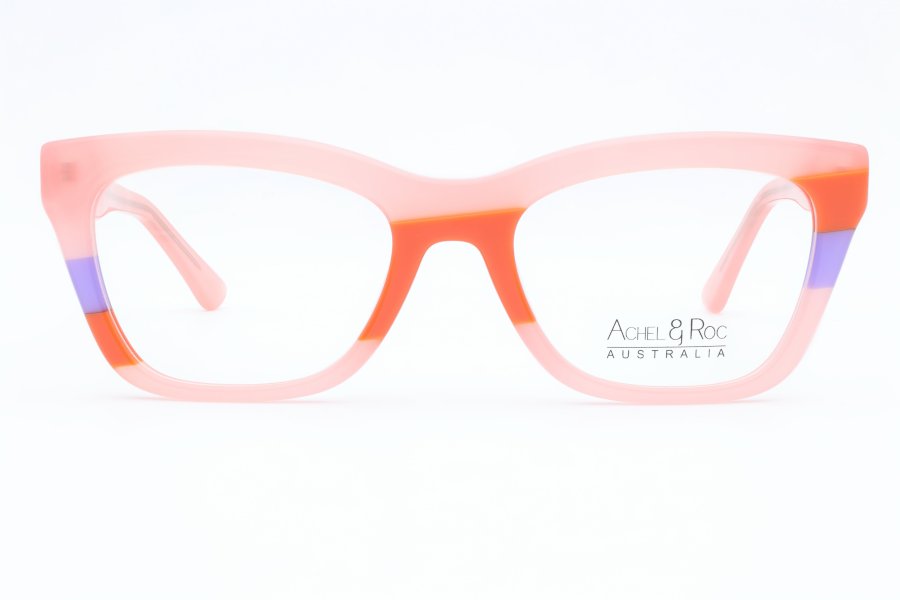 Achel & Roc Motley Cat Eye Salmon Full Rim Eyeglasses