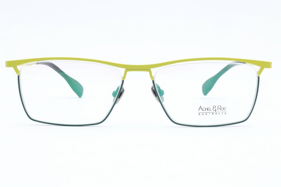 Achel & Roc Frost Rectangle Green Full Rim Eyeglasses