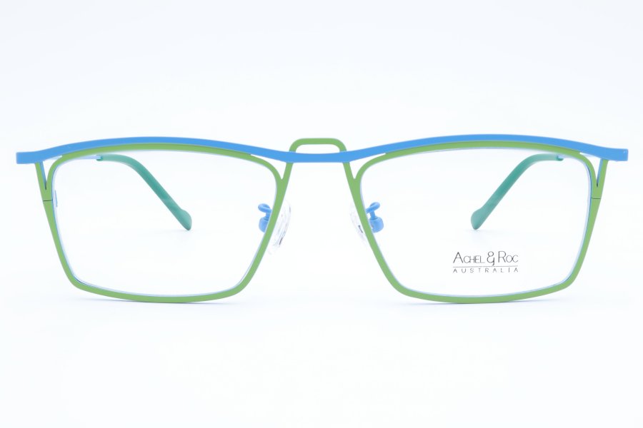 Achel & Roc Moxie Rectangle Green Full Rim Eyeglasses