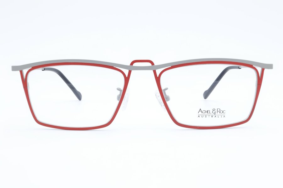 Achel & Roc Moxie Rectangle Red Full Rim Eyeglasses