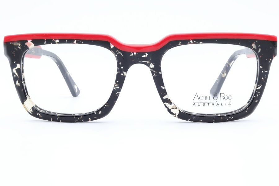 Achel & Roc Flare Square Black Full Rim Eyeglasses