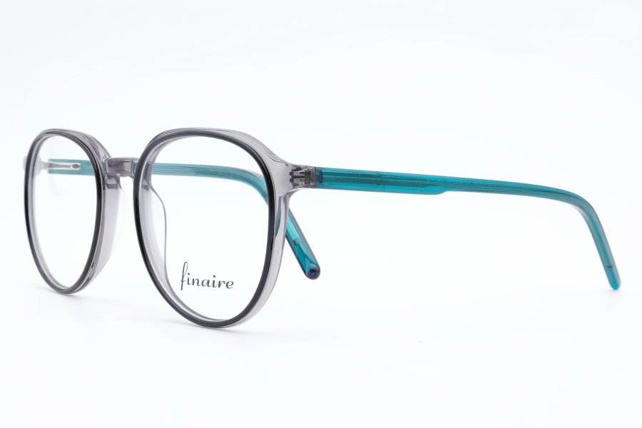 Finaire Pipeline Round Round Smoke Full Rim Eyeglasses