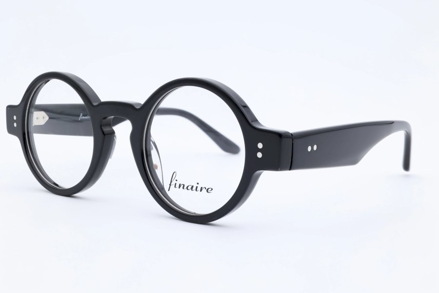 Finaire Asymmetry Round Black Full Rim Eyeglasses