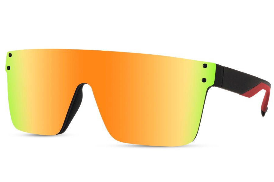 Aura Rectangle Black Rimless Sunglasses