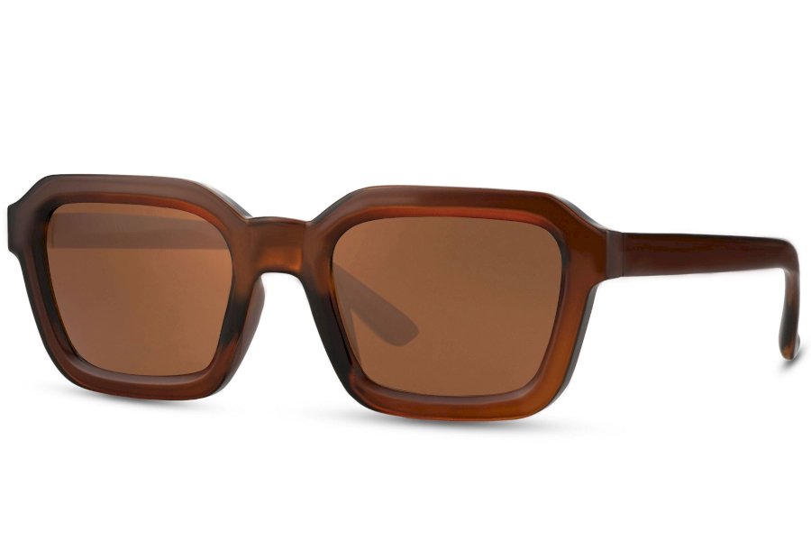 Caden Rectangle Brown Full Rim Sunglasses