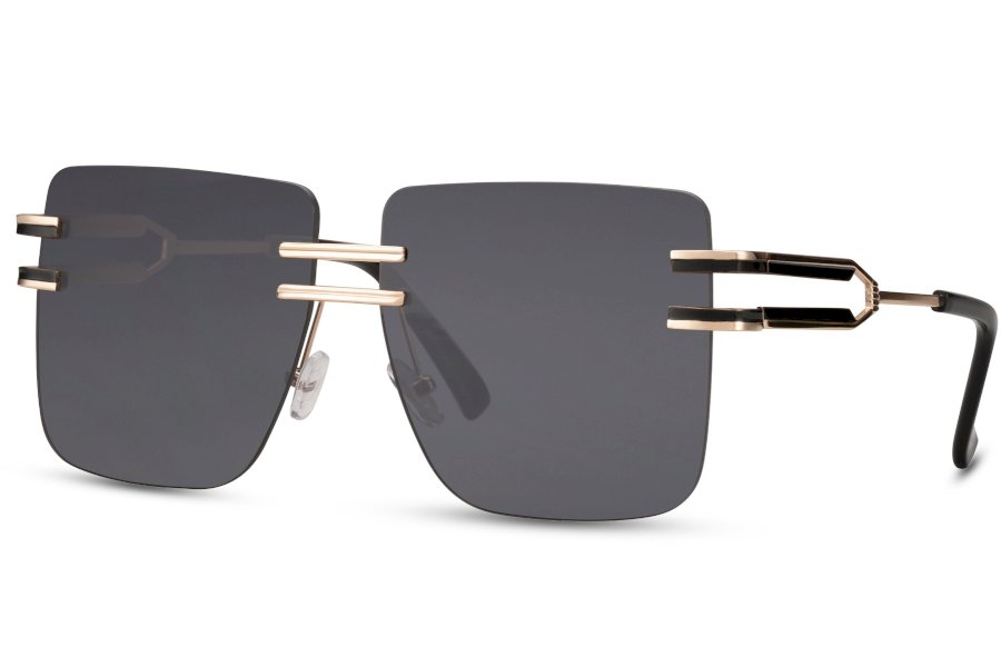 Aero Square Gold Rimless Sunglasses
