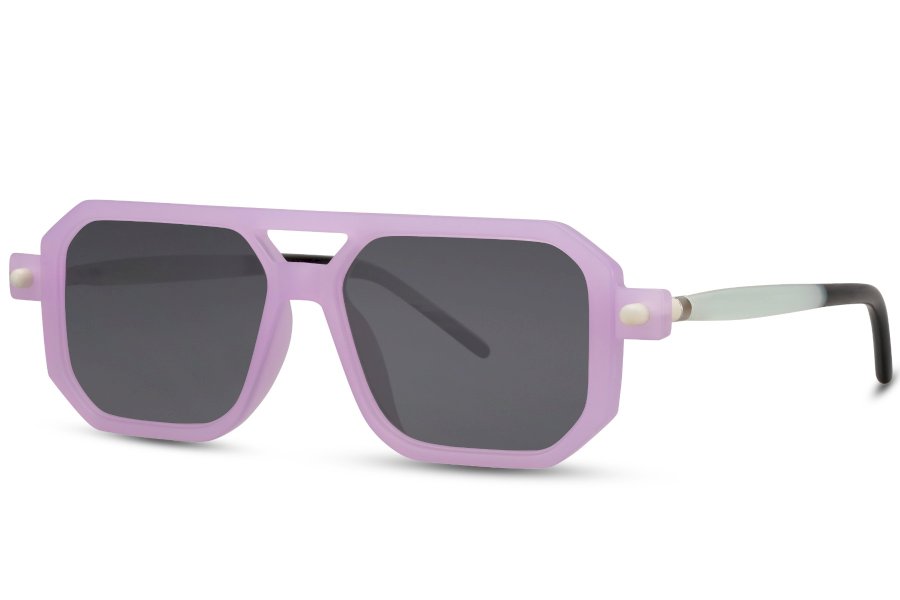 Slate Geometric Purple Full Rim Sunglasses