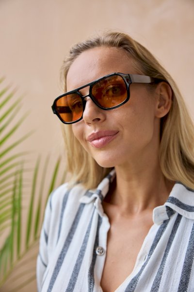 Bravur Square Black Full Rim Sunglasses