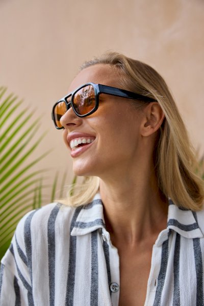 Bravur Square Black Full Rim Sunglasses
