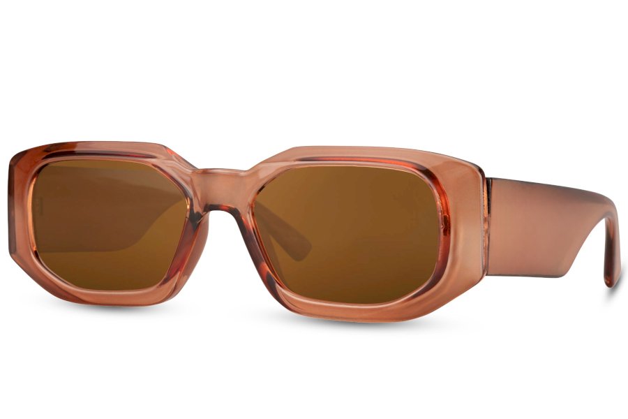 Umber Geometric Brown Full Rim Sunglasses