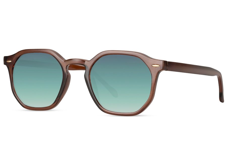 Maroa Geometric Brown Full Rim Sunglasses