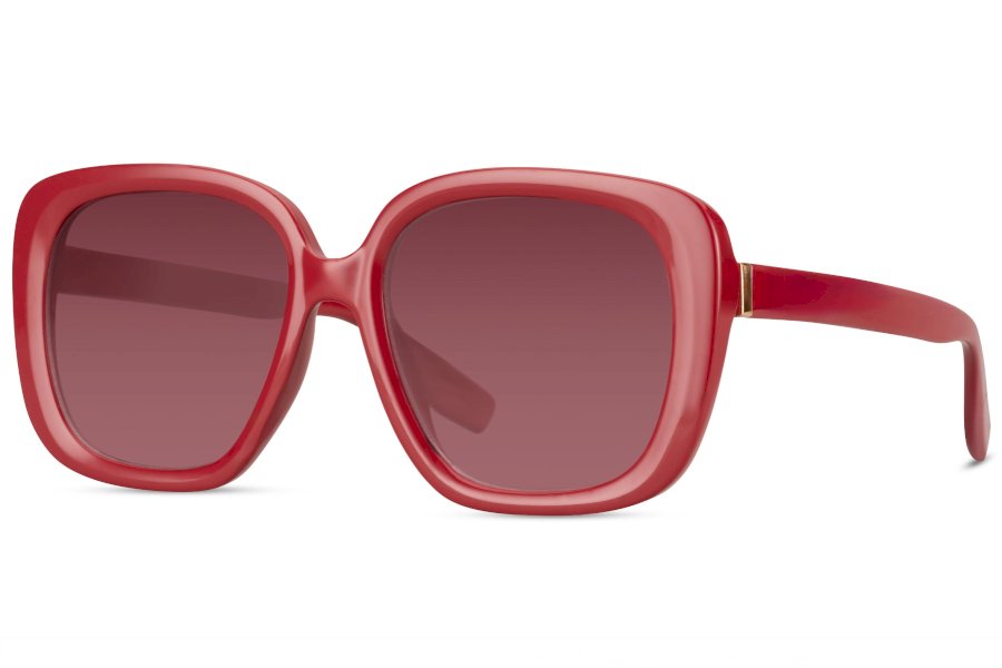Ruva Square Red Full Rim Sunglasses