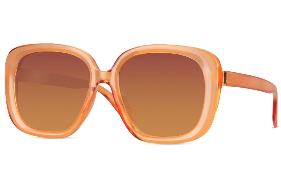 Saffron Square Orange Full Rim Sunglasses