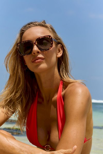 Tawen Square Brown Full Rim Sunglasses