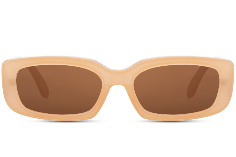Strix Rectangle Beige Full Rim Sunglasses
