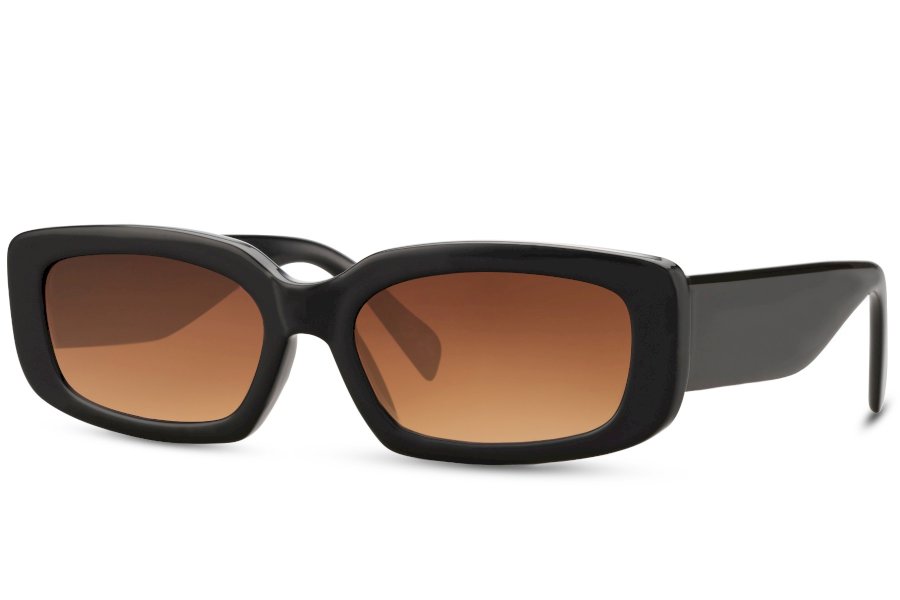 Strix Rectangle Black Full Rim Sunglasses