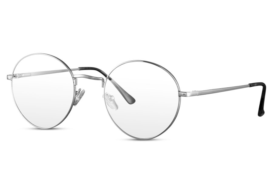 Cirra Round Silver Full Rim Eyeglasses