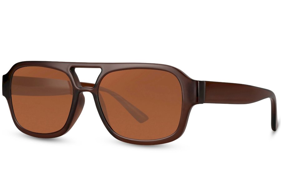 Rovik Square Brown Full Rim Sunglasses