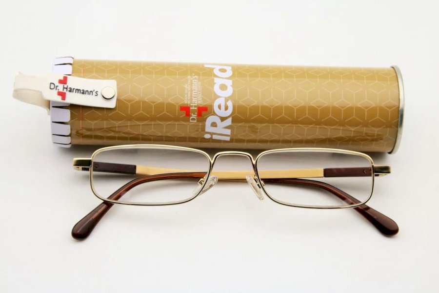 iReadTwo ARC Rectangle Gold Full Rim Readingglasses