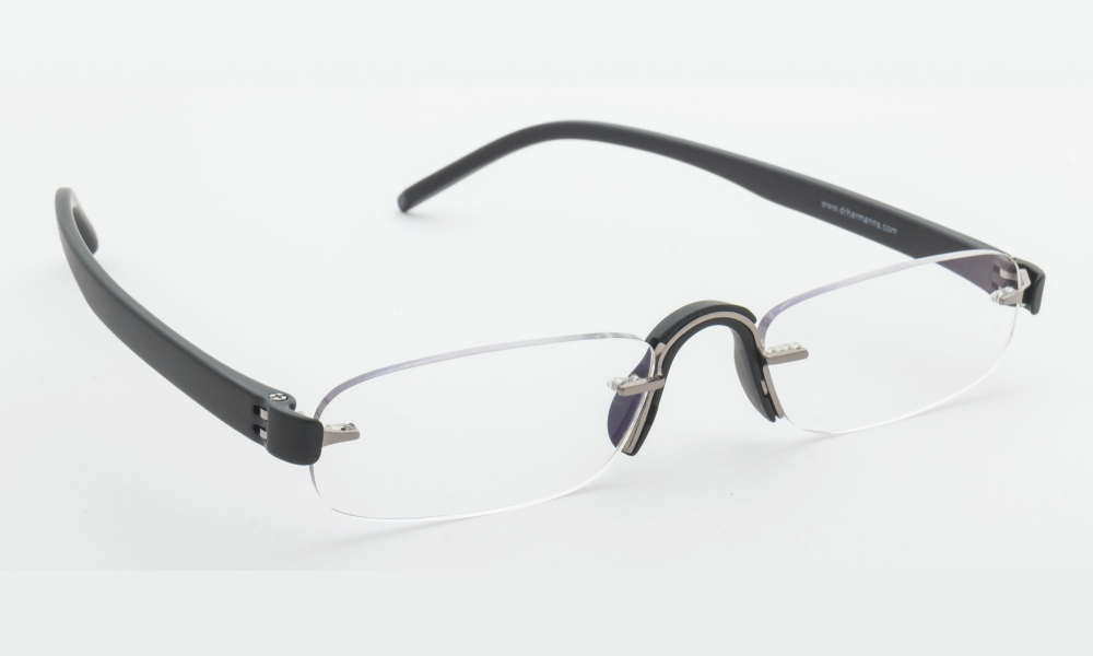 Read Safe Rectangle Black Rimless Readingglasses