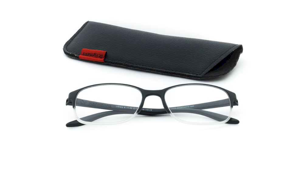 Library8 Oval Black Full Rim Readingglasses